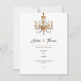Elegant luxury golden classy wedding invitation kaart