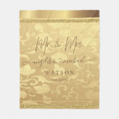 Elegant Luxury Golden Damask en Mrs Trendy Fleece Deken (Voorkant)