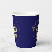 Elegant Luxury Golden Navy Glitter Ramadan Kareem Papieren Bekers (Links)