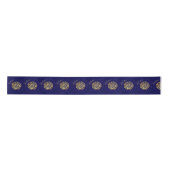 Elegant Luxury Golden Navy Glitter Ramadan Kareem Satijnen Lint (Voorkant)