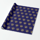 Elegant Luxury Golden Navy Ramadan Kareem Cadeaupapier (Uitgerold)