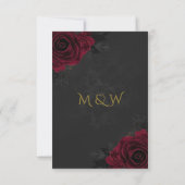 Elegant Luxury Goth Glam Wedding RSVP Kaartje (Achterkant)