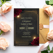 Elegant Luxury Goth Glam Wedding Save The Date