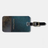 Elegant Luxury Green Brown Leather look Bagagelabel (Voorkant horizontaal)