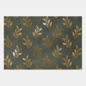 Elegant Luxury Green Gold kerstfeestbomen Inpakpapier Vel (Voorkant 2)