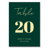 Elegant Luxury Green Gold Script Modern Wedding Kaart (Voorkant)
