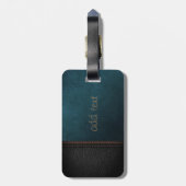 Elegant Luxury Green Leathe look Bagagelabel (Achterkant verticaal)