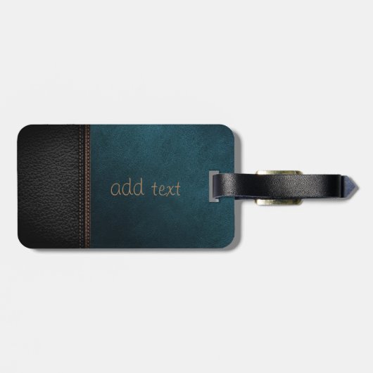 Elegant Luxury Green Leathe look Bagagelabel (Achterkant horizontaal)
