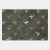 Elegant Luxury Green Red Gold kerstfeestdag Inpakpapier Vel (Voorkant 3)