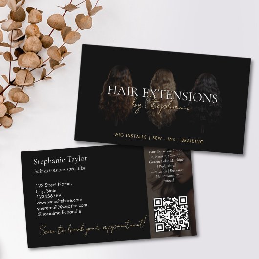Elegant Luxury Hair Extensions Wig Installs Photo Visitekaartje