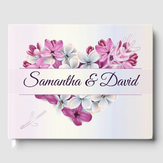 Elegant Luxury Heart Floral Design Guest Book Gastenboek (Voorkant)