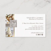 Elegant Luxury Home Baker Floral Crest Monogram  Visitekaartje (Achterkant)