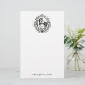 Elegant Luxury  Horse Equestrian Monogram Briefpapier (Staand voorkant)