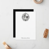 Elegant Luxury  Horse Equestrian Monogram Notitiekaartje (Voorkant / Achterkant in situ)