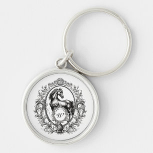 Elegant Luxury  Horse Equestrian Monogram Sleutelhanger