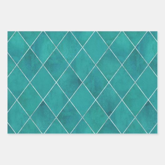 Elegant Luxury Jewel Tones Argyle Pattern Inpakpapier Vel (Voorkant 2)