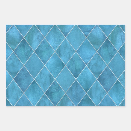 Elegant Luxury Jewel Tones Argyle Pattern Inpakpapier Vel (Voorkant)