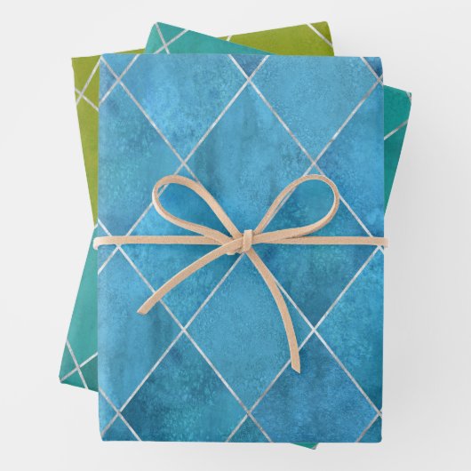 Elegant Luxury  Jewel Tones Argyle Pattern Inpakpapier Vel (In situ)