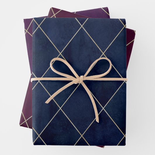 Elegant Luxury  Jewel Tones Argyle Pattern Inpakpapier Vel (In situ)