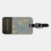 Elegant Luxury, Leathe look,  Damask Bagagelabel (Voorkant horizontaal)