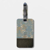 Elegant Luxury, Leathe look,  Damask Bagagelabel (Achterkant verticaal)