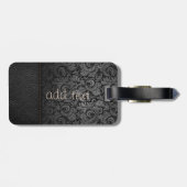 Elegant Luxury, Leathe look, Gold Peacock, Damask Bagagelabel (Achterkant horizontaal)
