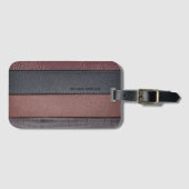 Elegant Luxury Leather Kijk donkerzwart Bagagelabel (Voorkant (horizontaal))