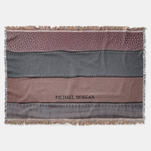 Elegant Luxury Leather Kijk donkerzwart Deken (Voorkant)