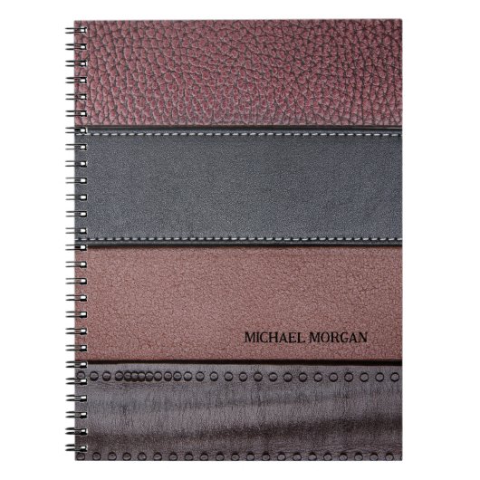 Elegant Luxury Leather Kijk donkerzwart Notitieboek (Voorkant)