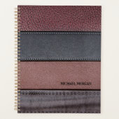 Elegant Luxury Leather Kijk donkerzwart Planner (Voorkant)