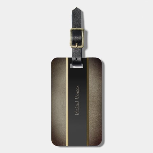 Elegant Luxury, leder look Bagagelabel (Voorkant verticaal)