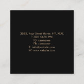 Elegant Luxury Lotus Monogram  Vierkante Visitekaartje (Achterkant)