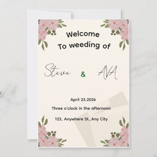 Elegant Luxury Minimal Wedding Invitation Kaart (Voorkant)