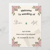 Elegant Luxury Minimal Wedding Invitation Kaart (Voorkant / Achterkant)