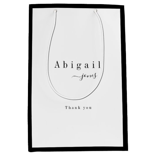 Elegant Luxury Minimalist Script Name Persoonlijk Medium Cadeauzakje (Voorkant)