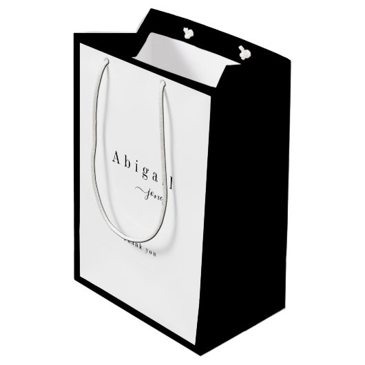 Elegant Luxury Minimalist Script Name Persoonlijk Medium Cadeauzakje (Achterkant Gekanteld)