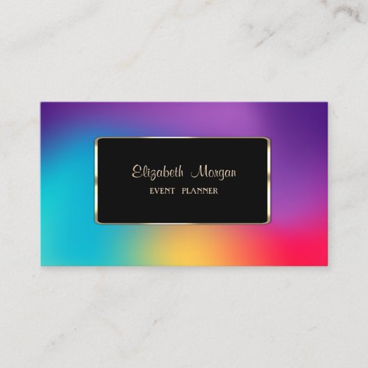 Elegant Luxury Modern Colorful Holographic Visitekaartje (Voorkant)