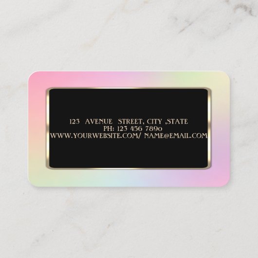 Elegant Luxury Modern Cool Holographic Visitekaartje (Achterkant)