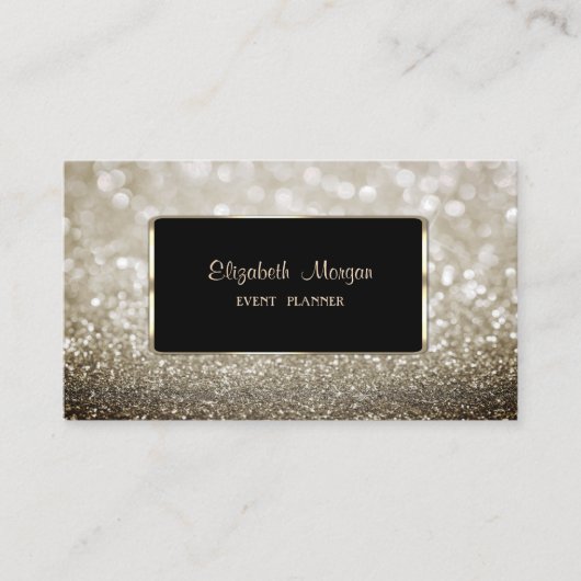 Elegant Luxury, Modern, Glittery Bokeh Visitekaartje (Voorkant)