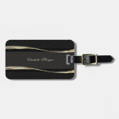 Elegant Luxury Modern, Gold, Black = Bagagelabel (Voorkant horizontaal)