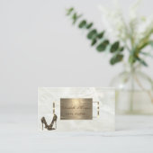 Elegant Luxury Modern, Gold Lijst, marmer Visitekaartje (Staand voorkant)