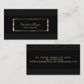Elegant Luxury Modern, Gold Lijst, zwart Visitekaartje (Voorkant / Achterkant)