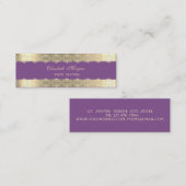 Elegant Luxury Modern, Gold Striped, Lace Mini Visitekaartje (Voorkant / Achterkant)