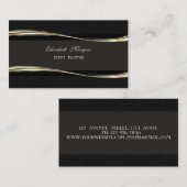Elegant Luxury Modern, Gold, zwart Visitekaartje (Voorkant / Achterkant)