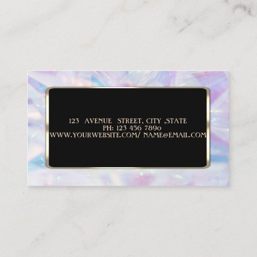 Elegant Luxury Modern Holographic Visitekaartje (Achterkant)
