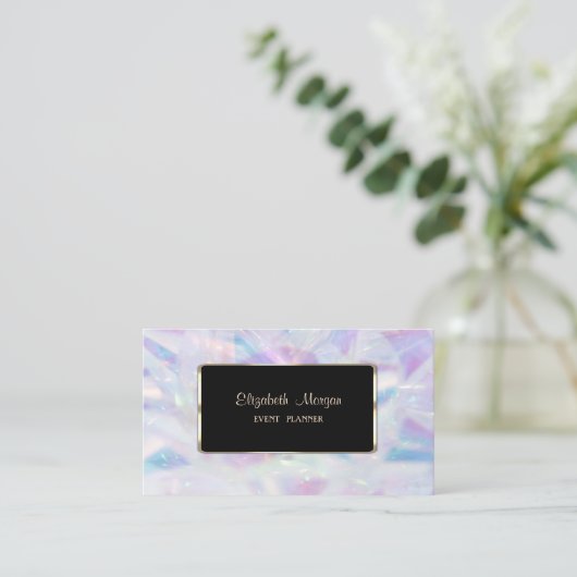 Elegant Luxury Modern Holographic Visitekaartje (Staand voorkant)