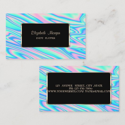 Elegant Luxury Modern Holographic Visitekaartje (Voorkant / Achterkant)