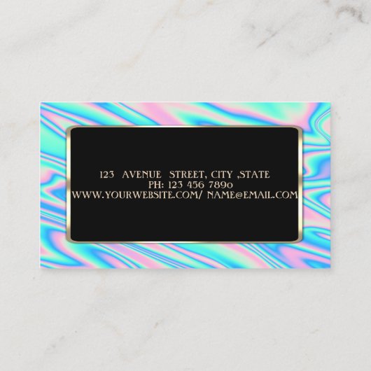 Elegant Luxury Modern Holographic Visitekaartje (Achterkant)