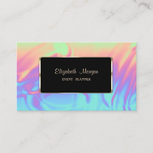 Elegant Luxury Modern Ombre Holographic Visitekaartje (Voorkant)