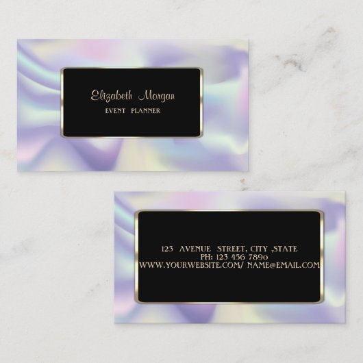 Elegant Luxury Modern Professional Holographic Visitekaartje (Voorkant / Achterkant)